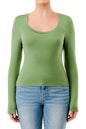 Top Manga Larga Cuello Redondo - Verde