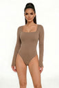 Bodysuit Cuello Cuadrado Manga Larga color Chocolate - HMT57555