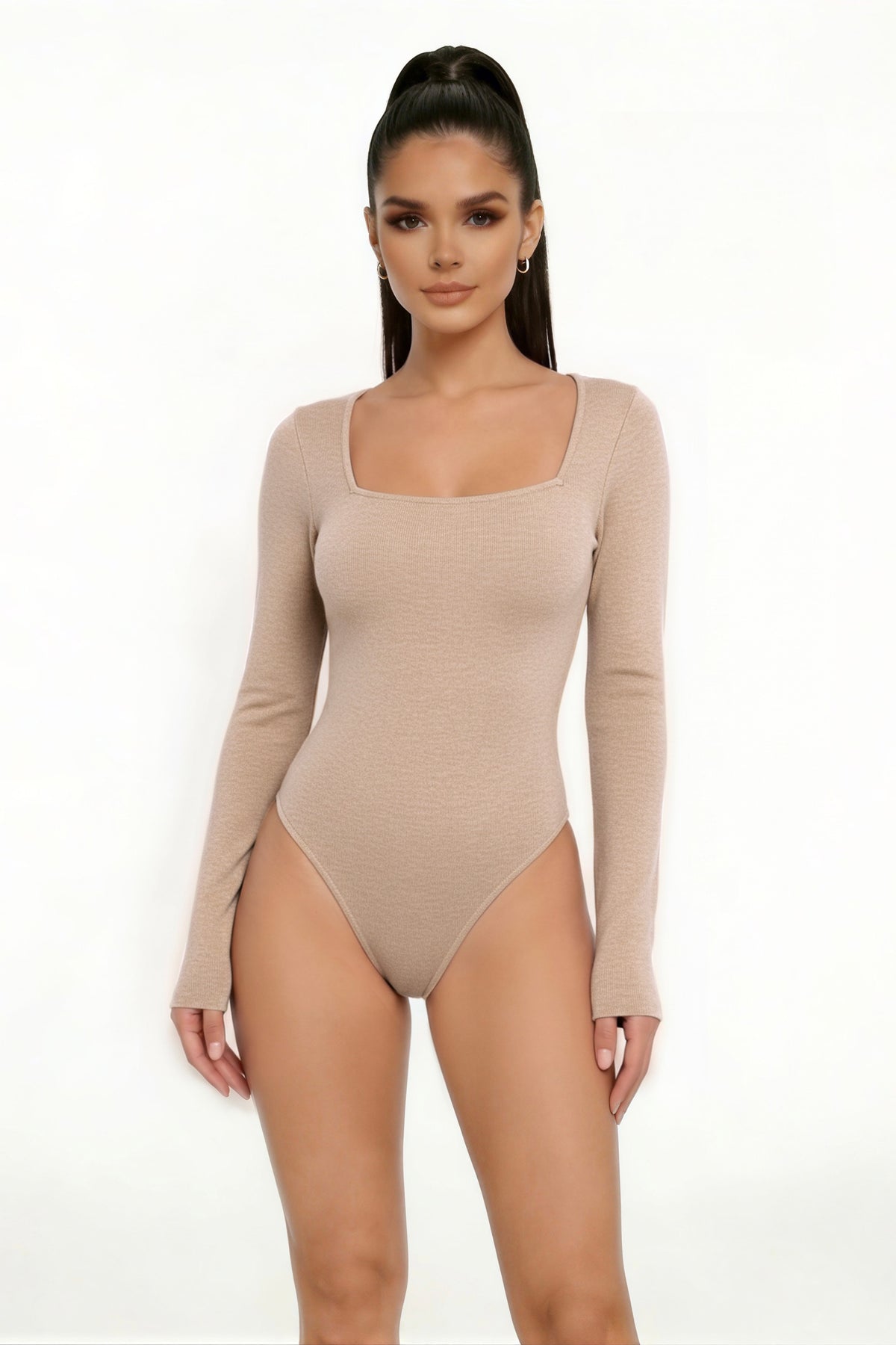 Bodysuit Cuello Cuadrado Manga Larga color Natural - HMT57555