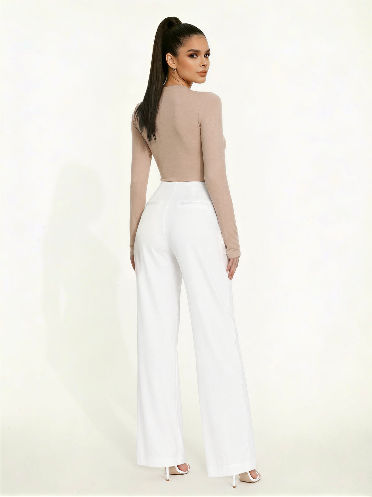 Bodysuit Cuello Cuadrado Manga Larga color Natural - HMT57555 - vista 4
