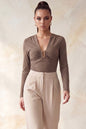 Bodysuit Manga Larga con Herraje color Mocha - HMT57547