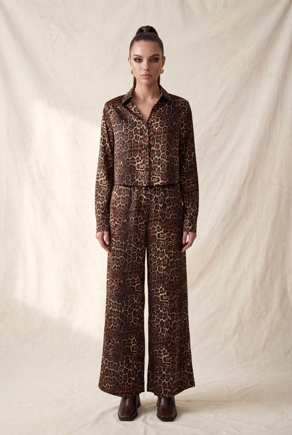 Pantalón Estampado Cintura Elástica color Leopardo taupe - HMP40890A - vista 5