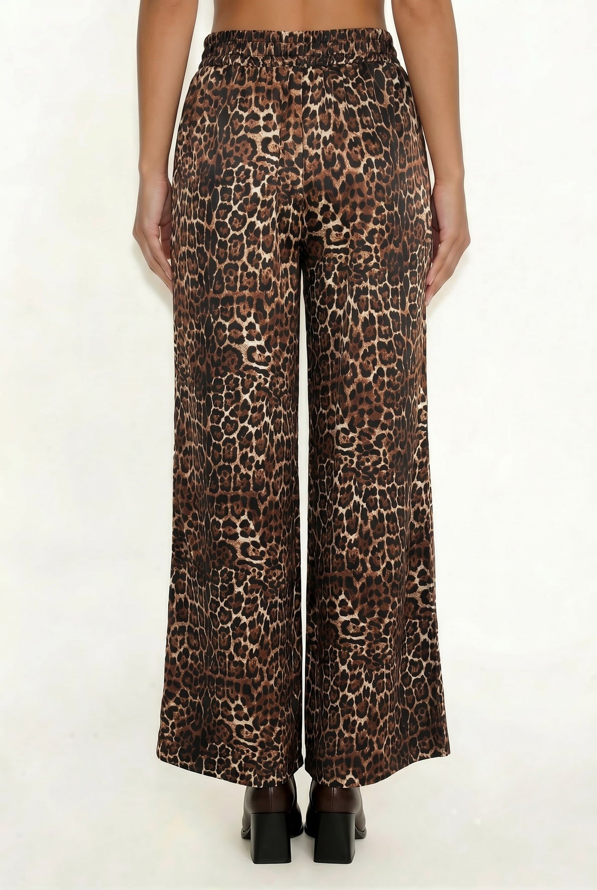 Pantalón Estampado Cintura Elástica color Leopardo taupe - HMP40890A - vista 4