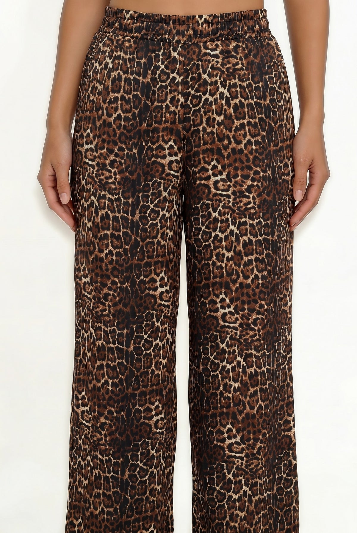 Pantalón Estampado Cintura Elástica color Leopardo taupe - HMP40890A - vista 3