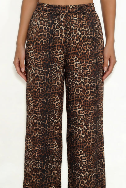Pantalón Estampado Cintura Elástica color Leopardo taupe - HMP40890A - vista 3
