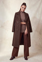 Abrigo Largo Doble Botonadura color Chocolate - PHMJ147