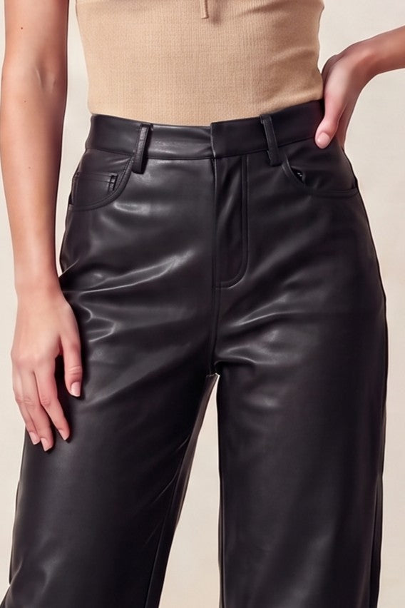 Pantalón Barrel de PU color Negro - PHMP144 - vista 3