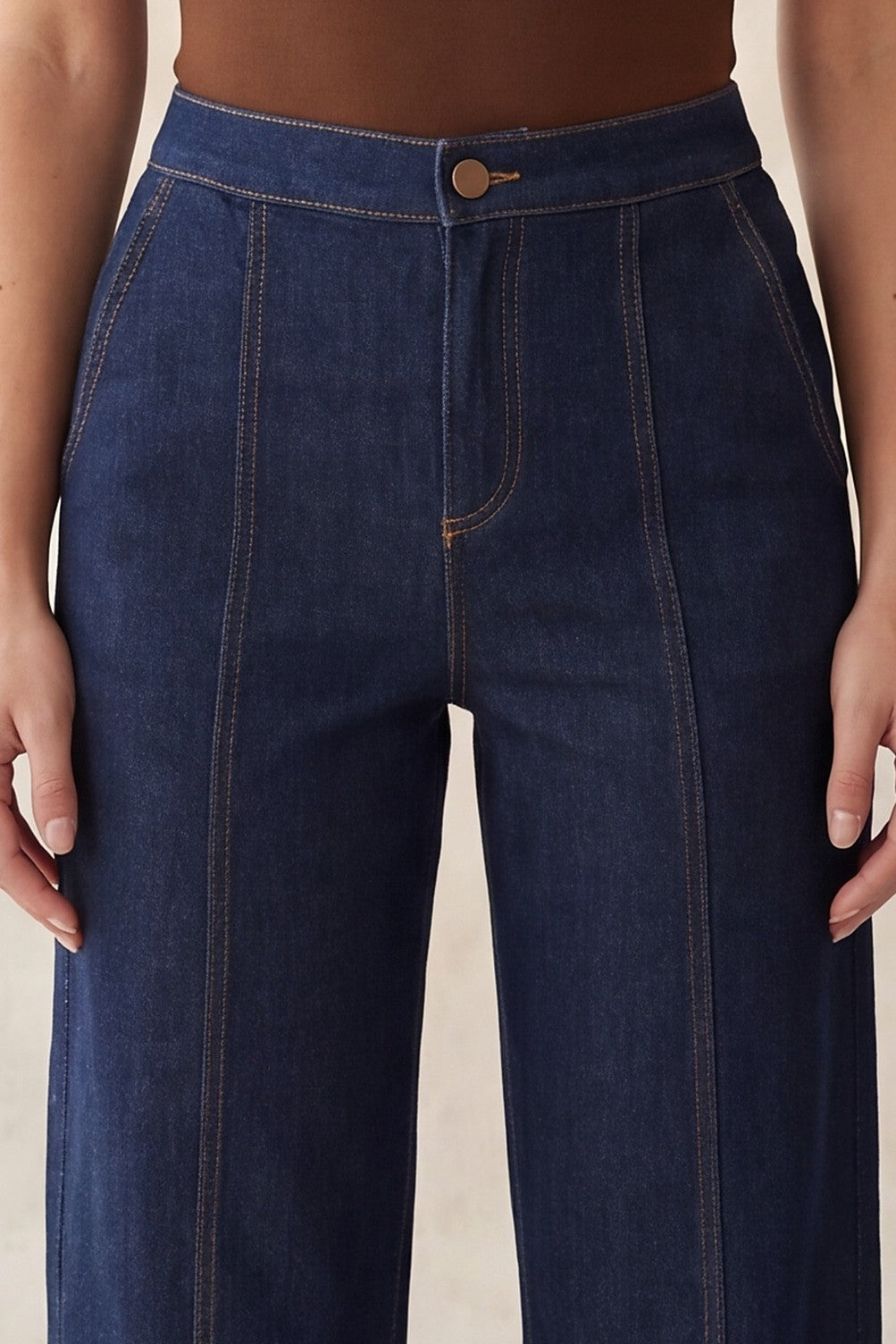 Pantalón Wide Leg con Algodón color Índigo denim - HMP41100 - vista 3