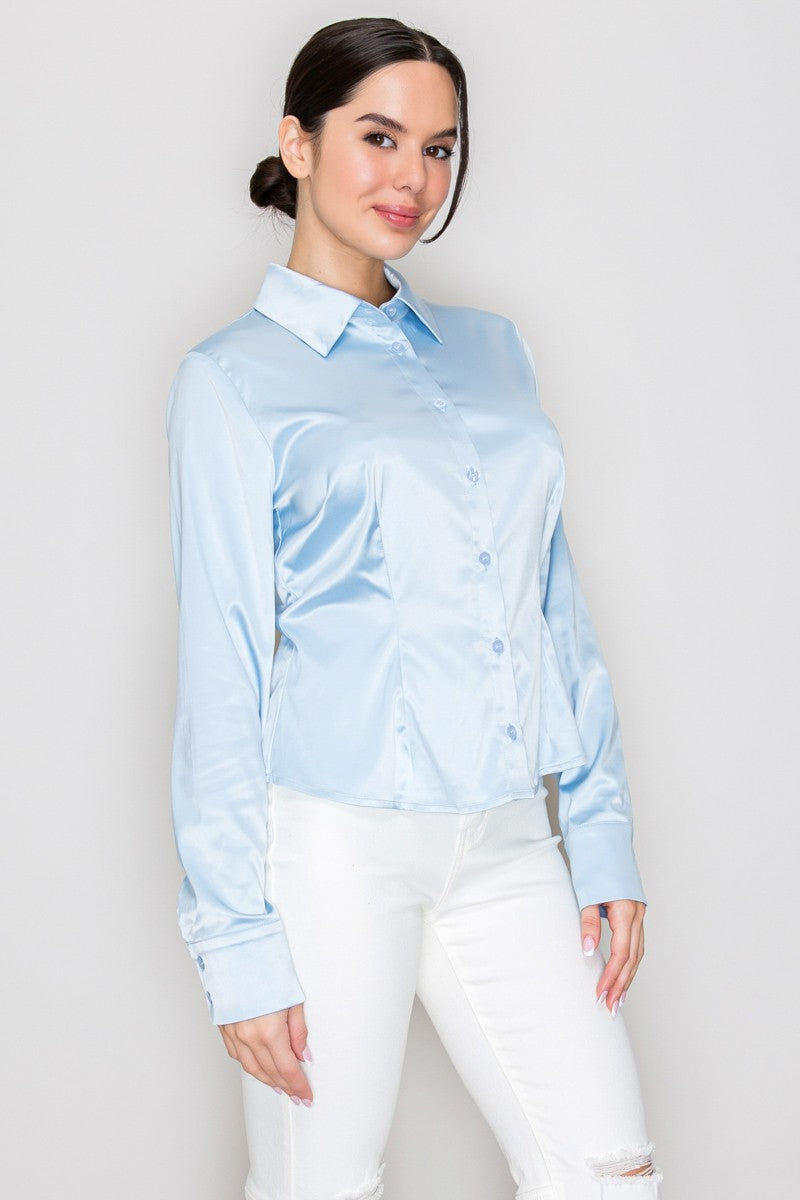 Blusa de Satín Manga Larga - HMT57339 - vista 5