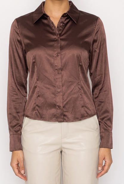 Blusa de Satín Manga Larga - HMT57339 - vista 10