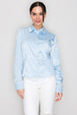 Blusa de Satín Manga Larga color Azul claro - HMT57339