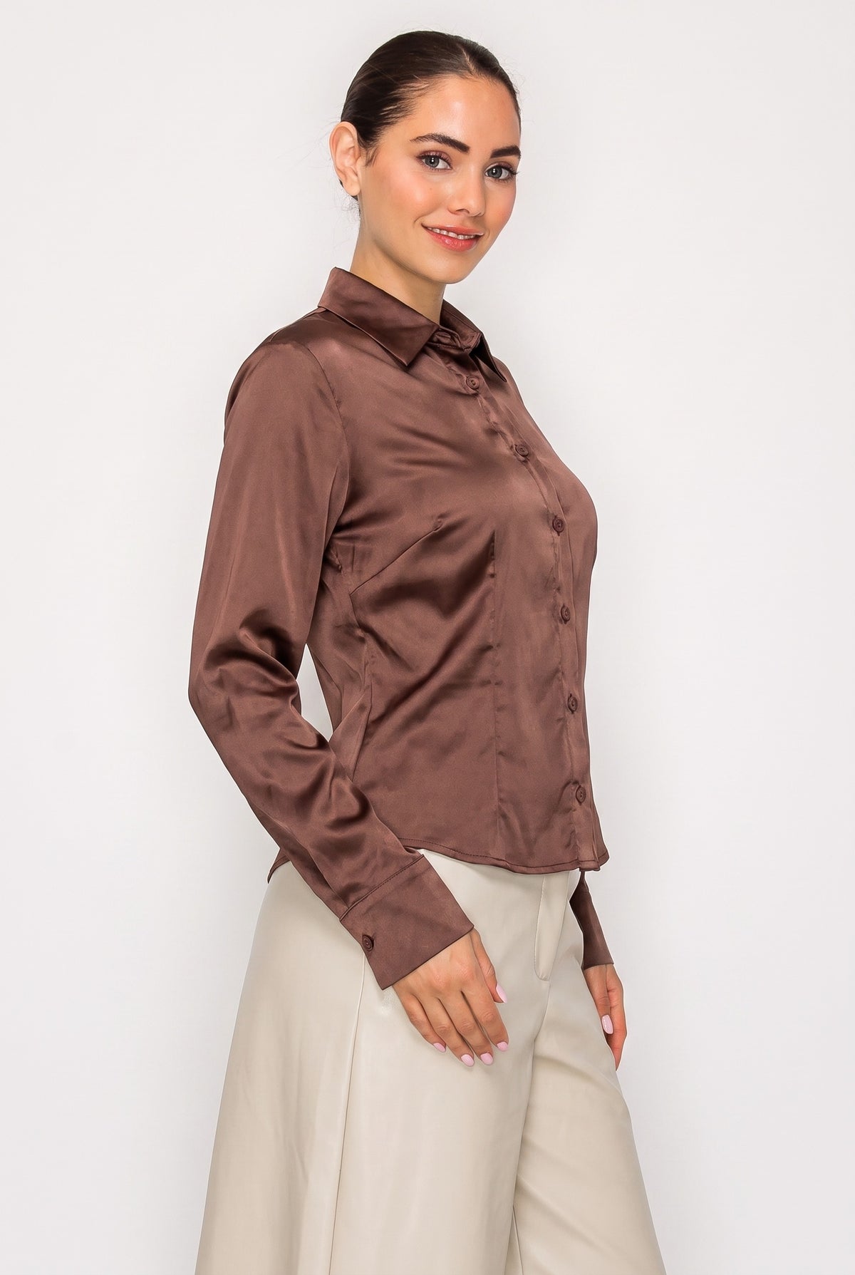 Blusa de Satín Manga Larga - HMT57339 - vista 9