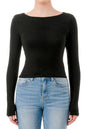 Top Cuello Barco Doble Capa - Negro
