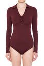 Bodysuit con Cuello y Botones - Morado