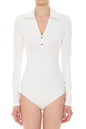Bodysuit con Cuello y Botones - Blanco